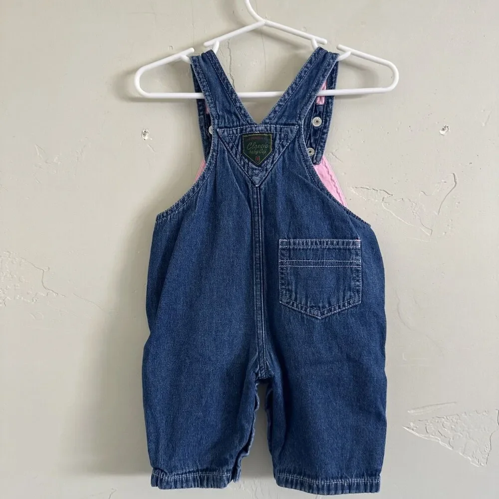 Gap Baby Vintage 3-6 Months Overalls 2007 Bubble Pink Girls Denim